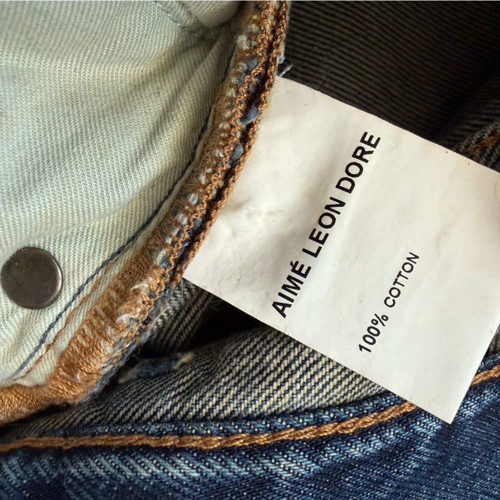 Aime Leon Dore Made in Italy High Rise Dark Blue Relaxed Jeans Women’s Size 30 - Picture 7 of 13